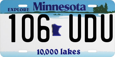 MN license plate 106UDU