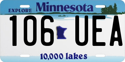 MN license plate 106UEA