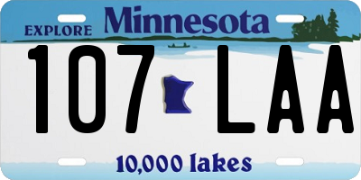 MN license plate 107LAA
