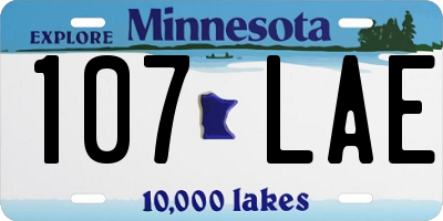 MN license plate 107LAE
