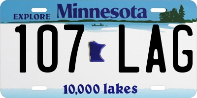 MN license plate 107LAG