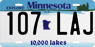 MN license plate 107LAJ