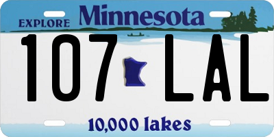 MN license plate 107LAL