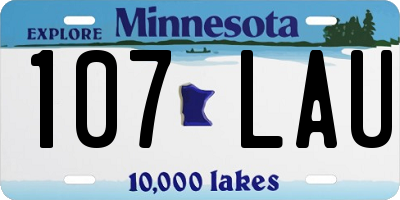 MN license plate 107LAU