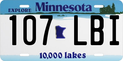 MN license plate 107LBI