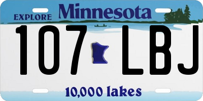 MN license plate 107LBJ