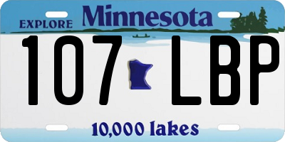 MN license plate 107LBP