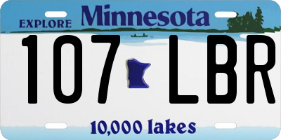 MN license plate 107LBR