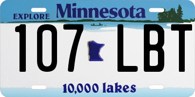 MN license plate 107LBT