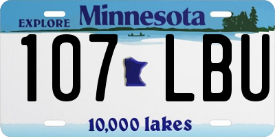 MN license plate 107LBU