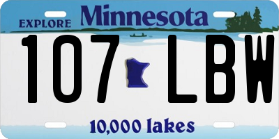MN license plate 107LBW
