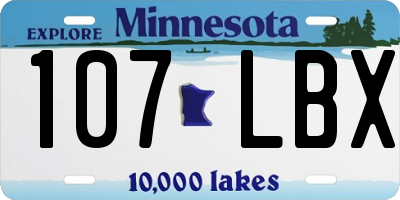 MN license plate 107LBX