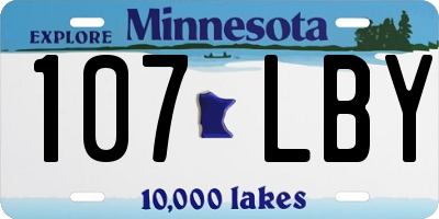 MN license plate 107LBY
