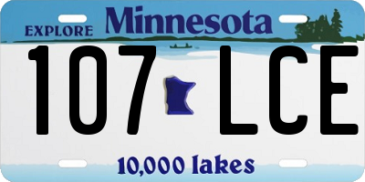 MN license plate 107LCE