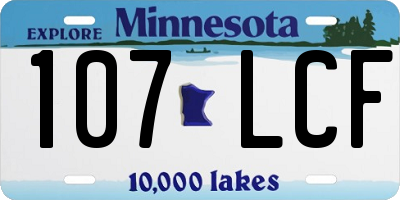 MN license plate 107LCF