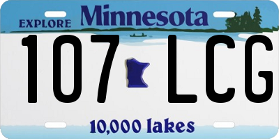 MN license plate 107LCG