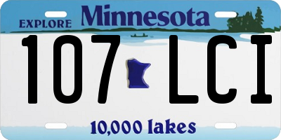 MN license plate 107LCI