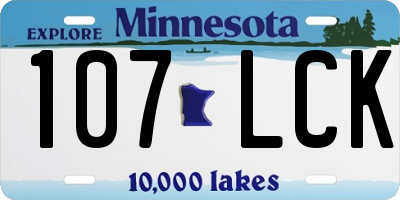 MN license plate 107LCK