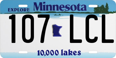 MN license plate 107LCL