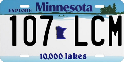 MN license plate 107LCM