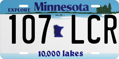 MN license plate 107LCR