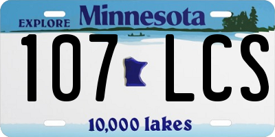 MN license plate 107LCS