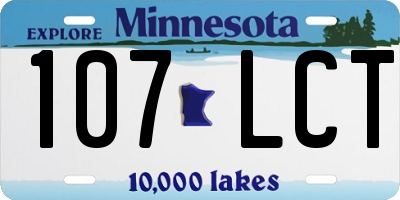 MN license plate 107LCT