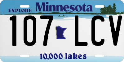 MN license plate 107LCV