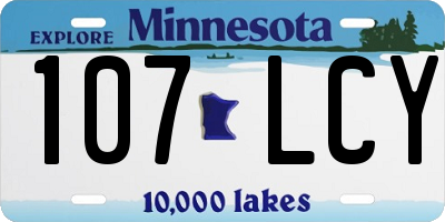 MN license plate 107LCY