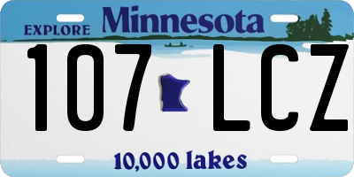 MN license plate 107LCZ