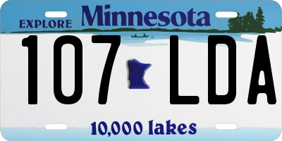 MN license plate 107LDA