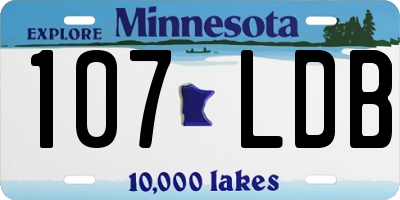 MN license plate 107LDB