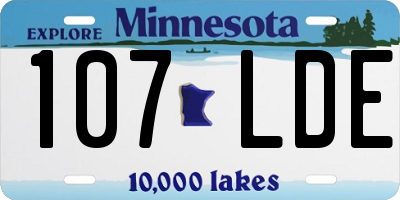 MN license plate 107LDE