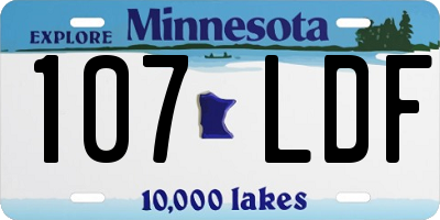 MN license plate 107LDF