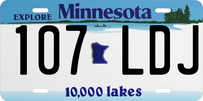 MN license plate 107LDJ
