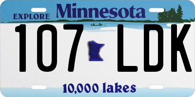 MN license plate 107LDK