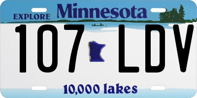MN license plate 107LDV