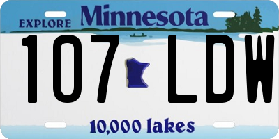 MN license plate 107LDW