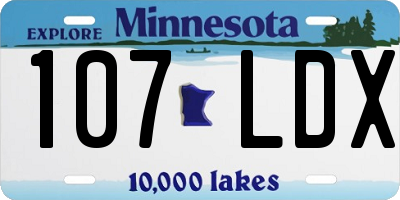 MN license plate 107LDX