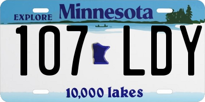 MN license plate 107LDY
