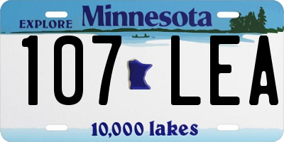 MN license plate 107LEA
