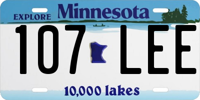 MN license plate 107LEE