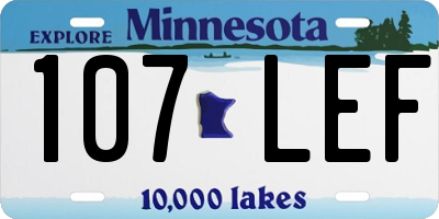 MN license plate 107LEF