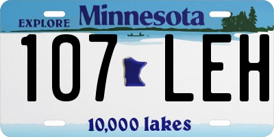 MN license plate 107LEH