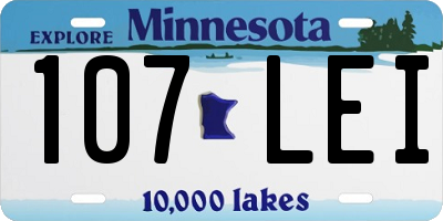 MN license plate 107LEI