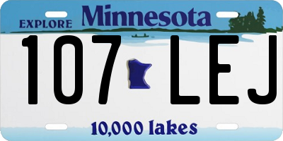 MN license plate 107LEJ
