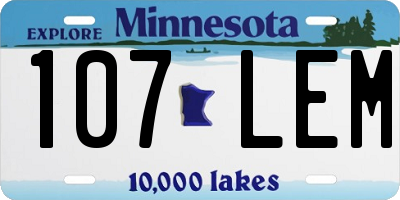 MN license plate 107LEM