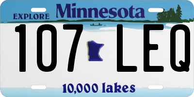 MN license plate 107LEQ