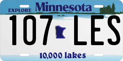 MN license plate 107LES