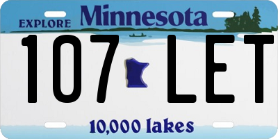 MN license plate 107LET
